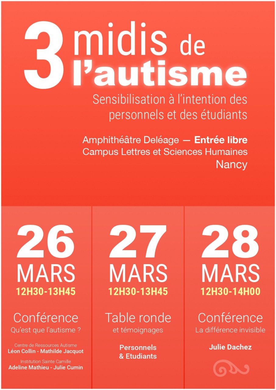 [Conférence] 3 midis de l’autisme